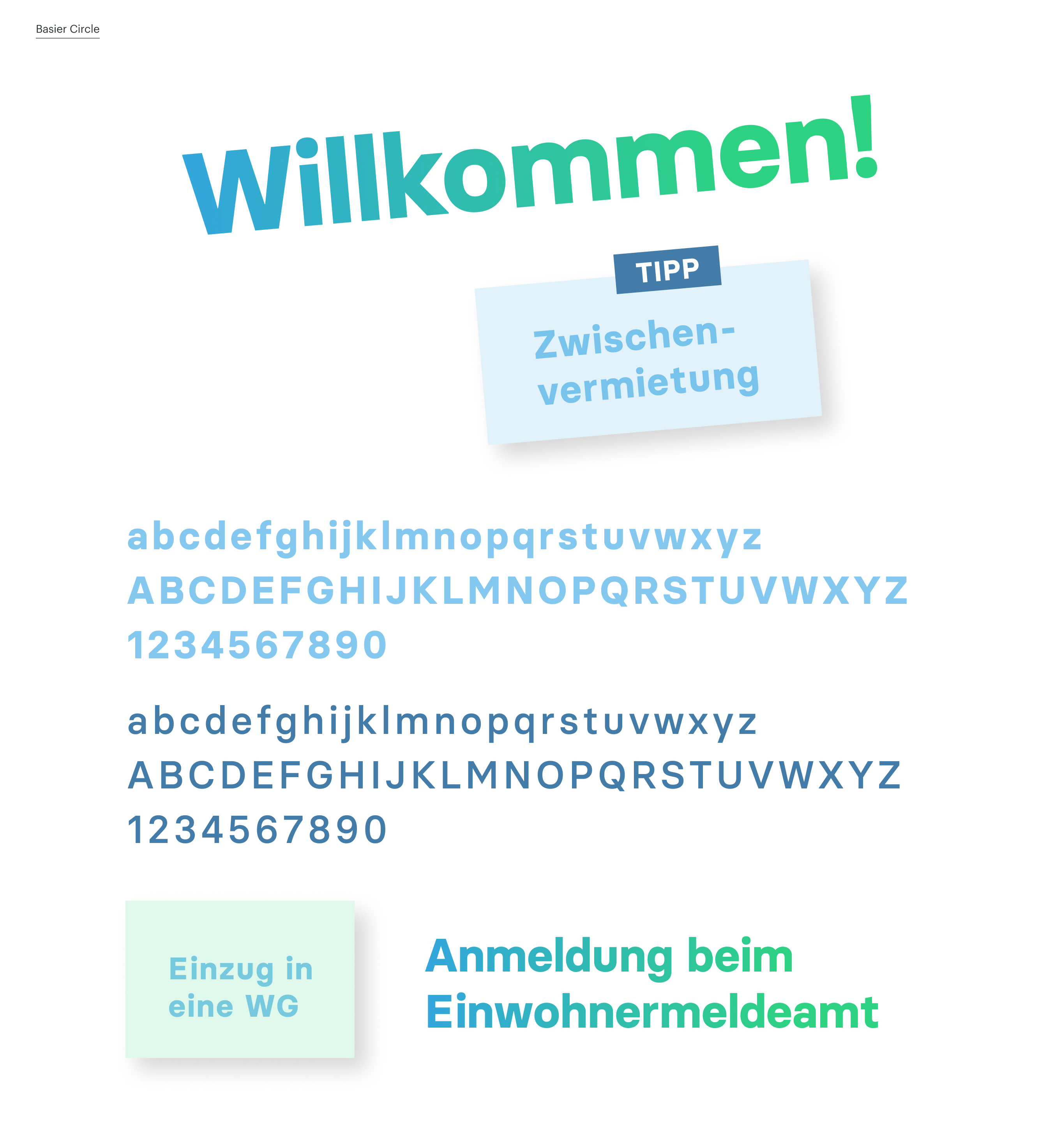 Beispiele für Typografie und Schriftumgang der digitalen Broschüre des Wohnservice des Studierendenwerks Darmstadt